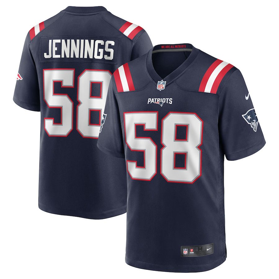 Men New England Patriots #58 Anfernee Jennings Nike Navy Team Game NFL Jersey->new england patriots->NFL Jersey